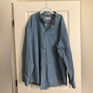 Orvis Light Blue Denim Cotton Button Up Shirt
